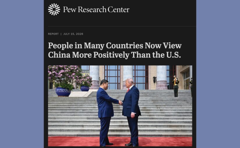 Around the world, China is viewed more positively than the United States
